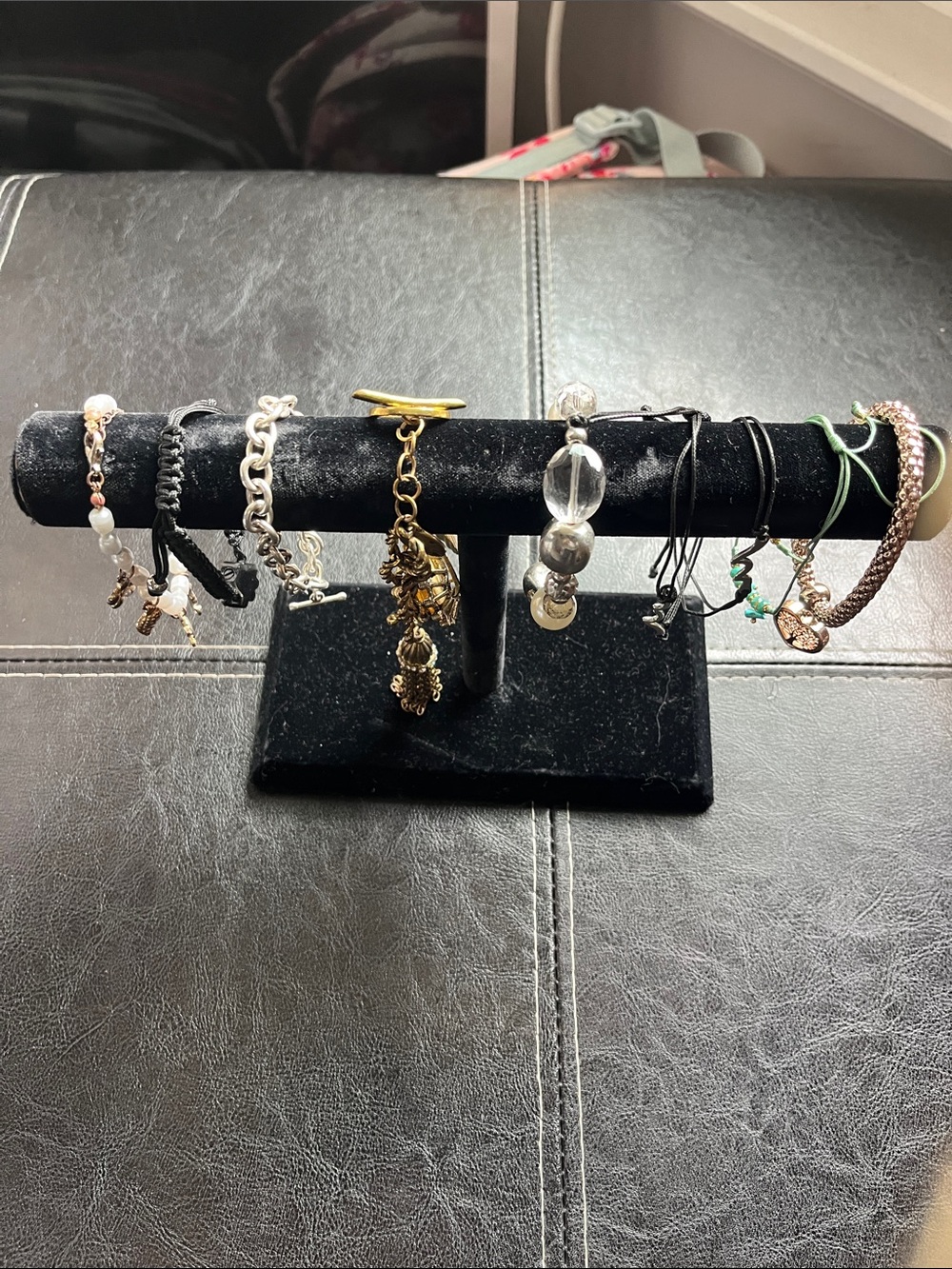 Source Unknown Mixed Charm Bracelet Set - Gold, Silver, Black, Green, Pink
